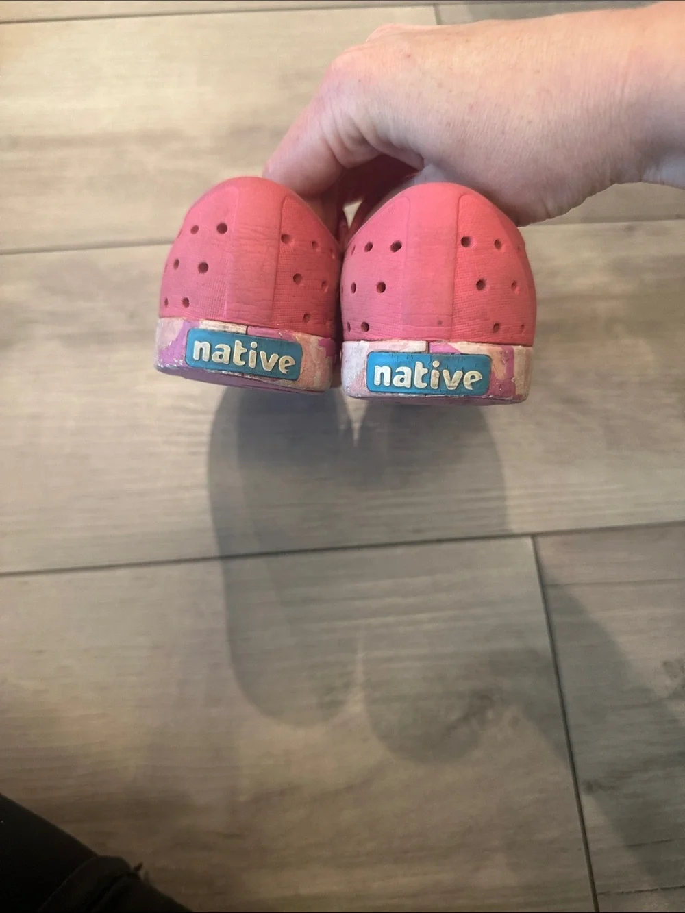 Native Kids Slip-On Water Shoes in Coral and Purple Accent